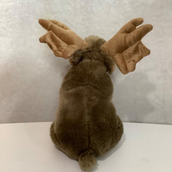 Vtg Brown Moose Elk Plush Stuffed Animal Large Antlers Soft Toy 15" Realistic - Picture 3 of 5